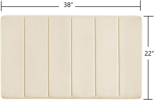 Cream Wall Mounted Vertical Channel Design Twin Headboard,Soft Comfortable Velve - Picture 2 of 5