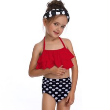 Summer Toddler Girls Floral Prints Swimwear Two Piece Girls Kids Bathing Suit
