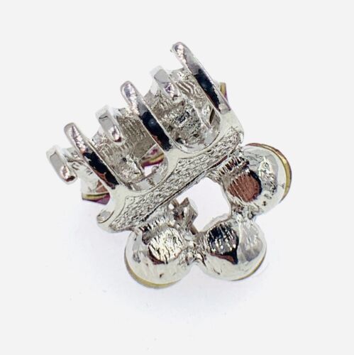 USA kleine Metall Vintage Haarkralle Kiefer Clip Strass Kristall Haarnadel blau S5 - Bild 2 von 3