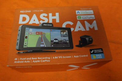 Rexing Dash Cam CPDuo 686 4k 64gb CarPlay Android 6.86 IPS Recording NEW