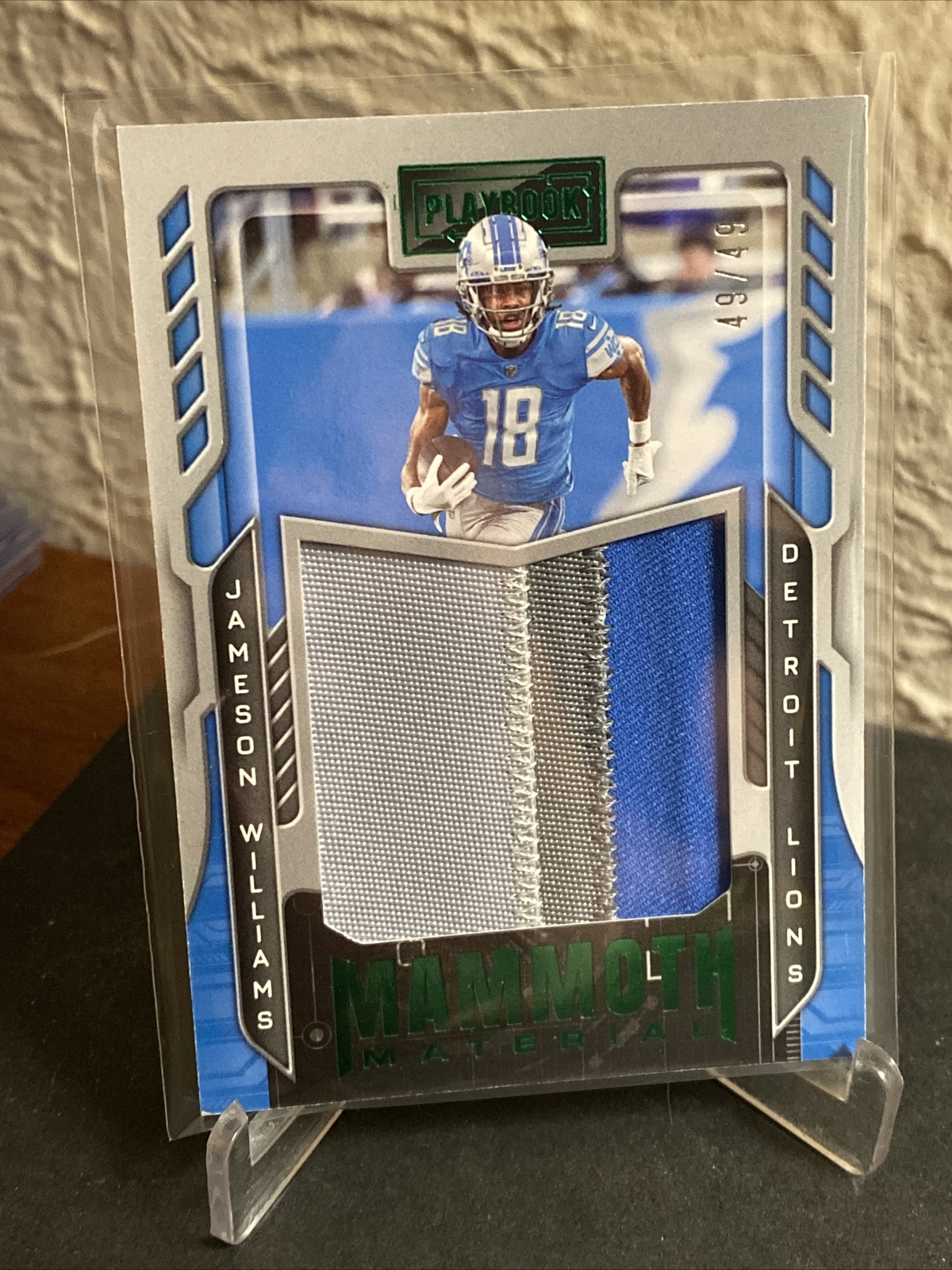2022 Panini Playbook football RC Jameson Williams Mammoth material RC 49/49 LOP