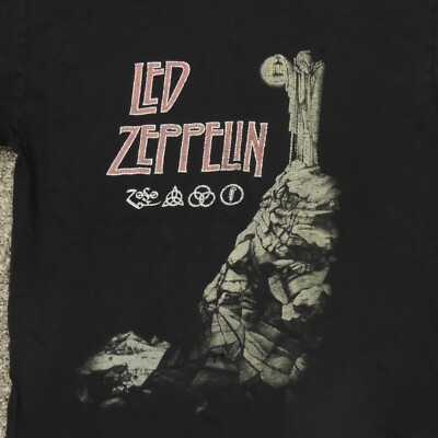 LED ZEPPELIN 1993年製　vintageTシャツ 90s Led Zeppelin Vintage 90s T shirt Size Medium Black M&O Knits Holes