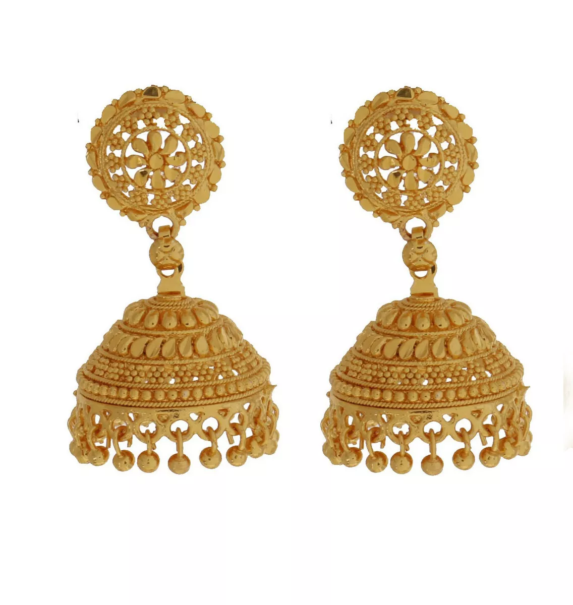 22k Gold Plated Fashion Earrings Indian Bridal Wedding Jhumka