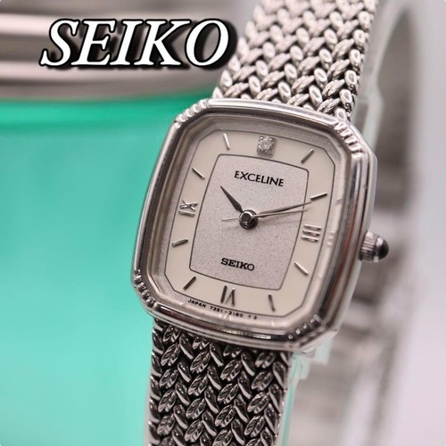 【Seiko】SEIKO Silver Exceline 1P Diamond Wristwatch 1248.