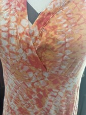Calvin Klein Beach Dress Sundress Orange Sleeveless V-Neck Size Small. Y2K. fun