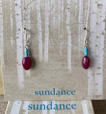 NWT Sundance Catalog Turquoise Ruby  Dynamic Duo Earrings  