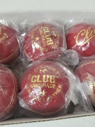 6 Cricket Ball Red Ball Genuine Leather Cricket Balls 5 1/2 oz (Open Box) - Picture 4 of 7