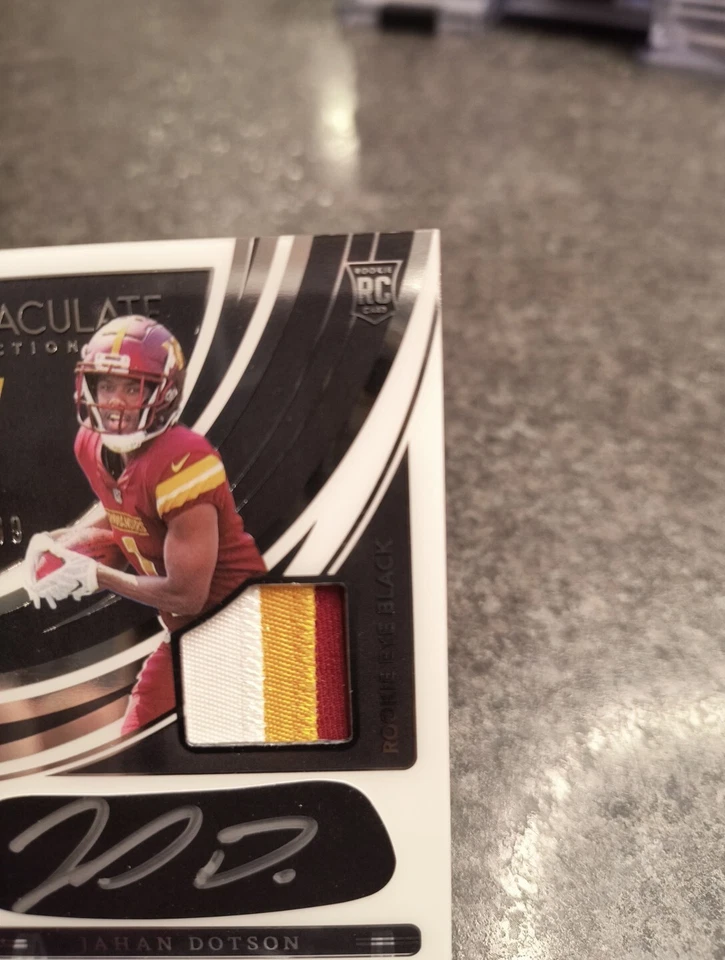 2022 immaculate eye black auto jahan dotson 79/99 three color patch - Image 3 of 4