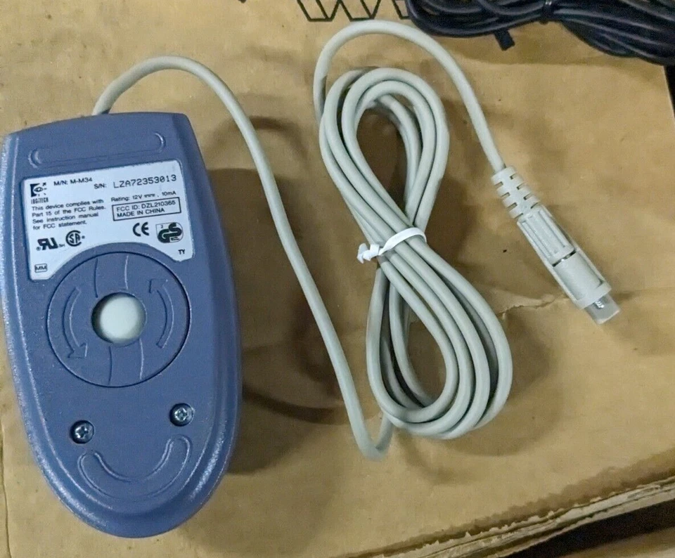 Logitech Blue DB9 Serial Mouse 100% Compatible Older Systems Vintage NEW m-m34 - Image 2 of 2