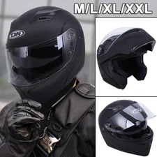 DOT Modular Helmet Flip Up Full Face Dual Visor Racing Bike Motorcycle M~XXL XL