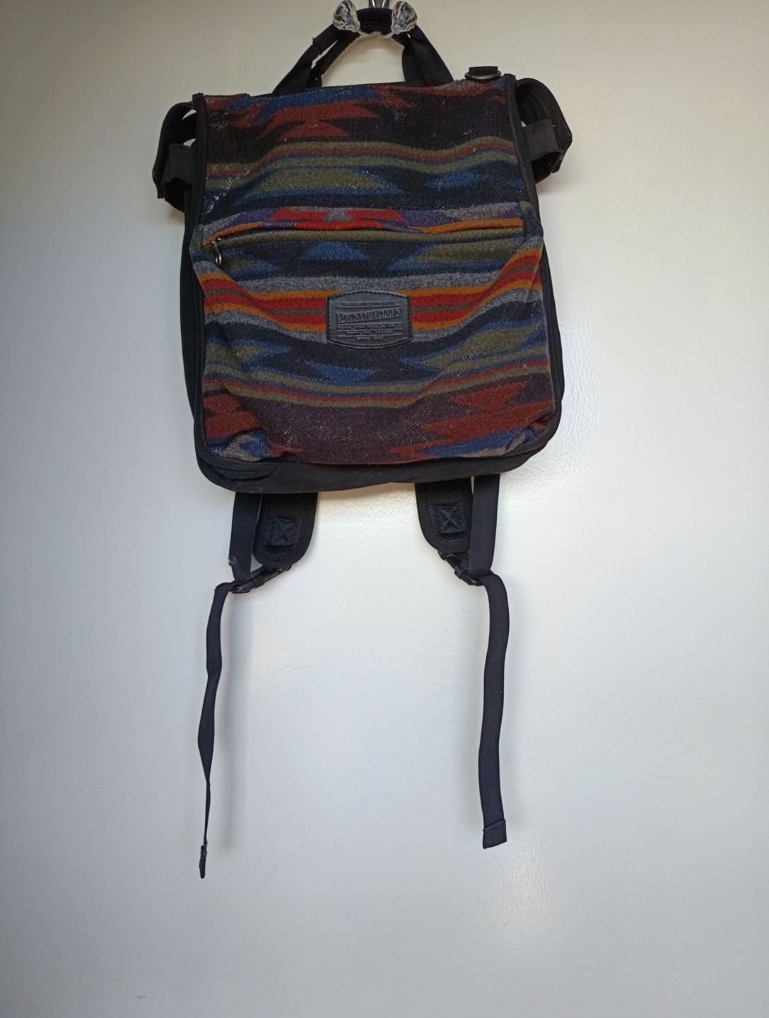 Pendleton Wool Backpack Tote Bag Black - image 2