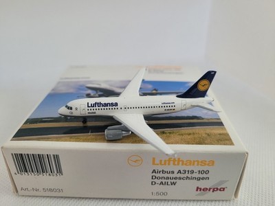 Herpa Wings 1:500 Lufthansa Airbus A319-100 D-AILW Donaueschingen OVP