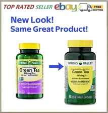 Spring Valley Green Tea Extract Vegetarian Capsules, 500 mg, 60 Count