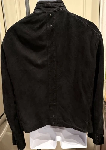 John Varvatos Goat Suede Black Jacket Size 50 image 7