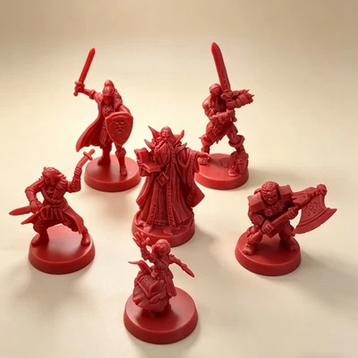 6pcs Mentor Dwarf Knight Rogue Hero Warriors Heroquest Board Game Minis Toy - Image 1 of 4