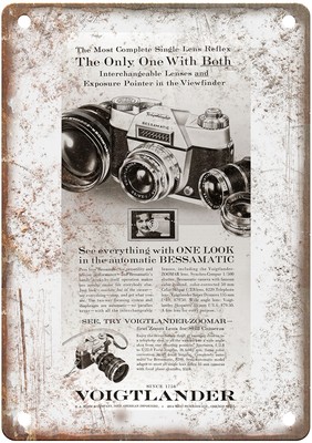 1960 Voigtlander Vintage Film Camera Advertisement Retro Look Metal Sign C1809