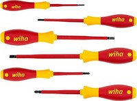 Set Wiha Schraubendreher Softfinish Electric Schlitz Pozidriv 6-Tlg.