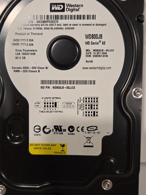 Western Digital WD800JB 80GB 3.5  7200RPM Ultra ATA 100 IDE Hard Drive Caviar SE