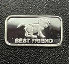 1 Gram Solid Silver, Man’s “Best Friend”, Cute Puppy Dog, .999 Pure Silver Bar
