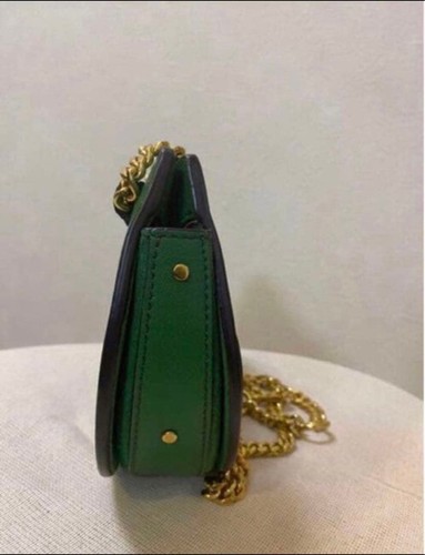 Chloé Nile Mini Handtasche grün Schultertasche Leder gold Kette gebraucht aus Japan - Bild 3 von 12