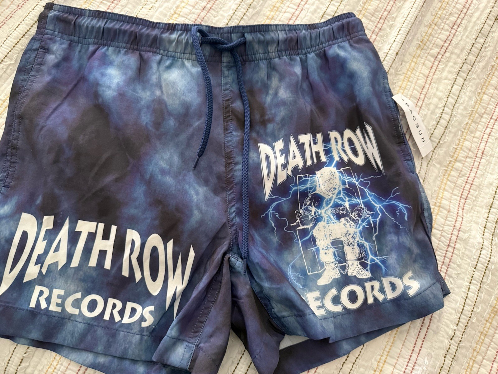 FILA Costume da bagno Death Row Records tinto in cravatta 15" pantaloncino blu uomo taglia small