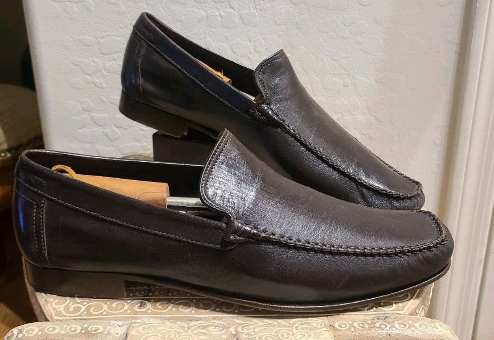 Coach Signature Leather Mens Lionel Pebbled  Driver Shoes Size 10.5D Preppy Work