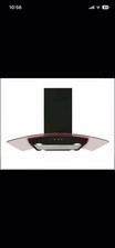 Brand NewCDA EKPK90BL 90cm Black with Edge Lighting Glass Island Extractor Hood 