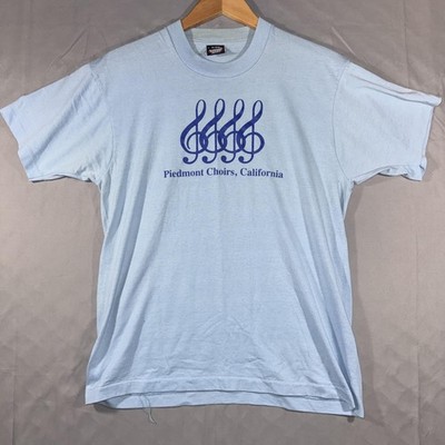 Vintage Piedmont Choirs Shirt Mens Large Blue Music Graphic California 90s Tee