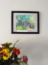 William Devereux Abstract Mixed Media Painting 11x14 – Framed 16x20 Modern Art