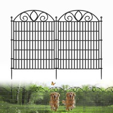10-Panel No-Dig Tall Garden Fence   34  H x 22  L Rustproof Metal Dog Fence, De...