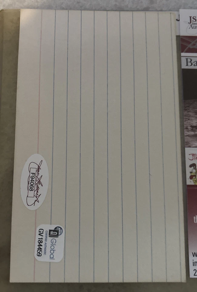 Bill Wambsganss WS Triple Play Signed Autographed 3x5 Index Card Died 1985 JSA - Image 3 of 4