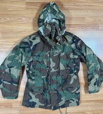 US Military Jacket M65 Cold Weather Woodland Camo Field Coat w/ Liner Medium
