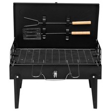 44 27 7cm Portable Square Charcoal Grill Black