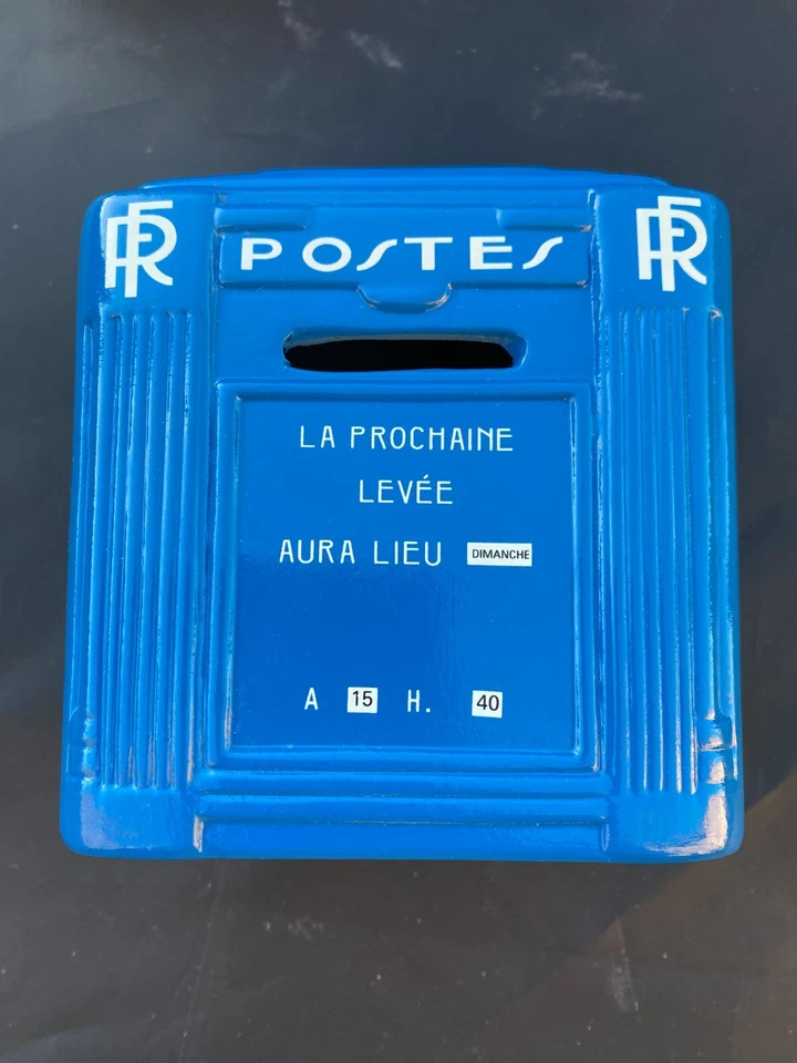 BOITE A LETTRE MINIATURE " modèle 1930 "CERAMIQUE + BOITE POUR POUPEE ANCIENNE - Photo 3/4