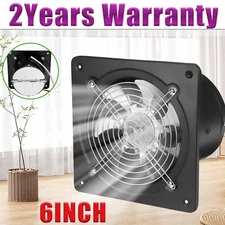 6" inch Exhaust Fan Ventilation Extractor Fan Wall-Mounted Square Blower Black.