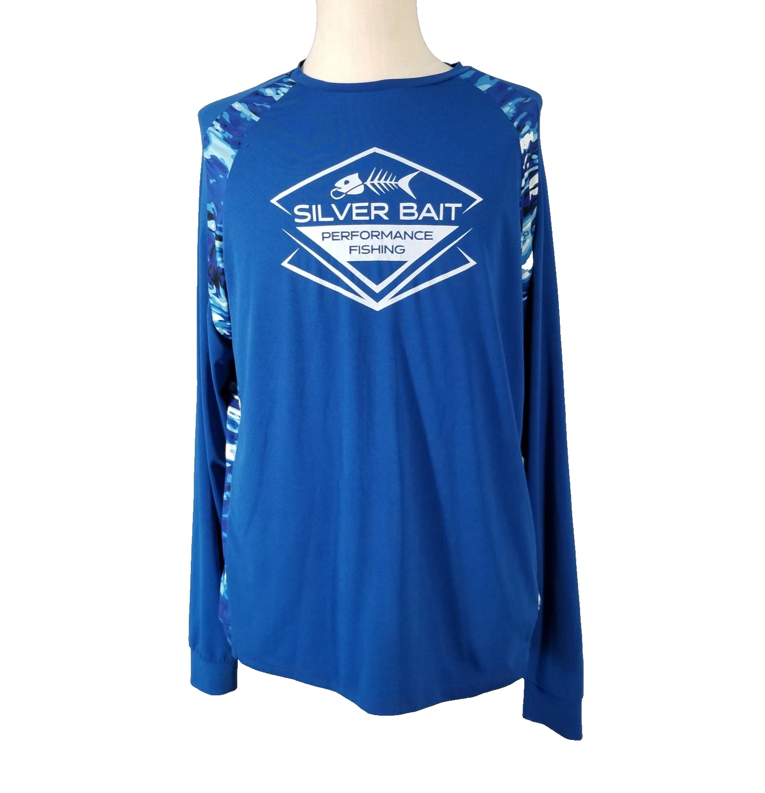 Silver Bait Performance Fishing Shirt Long Sleeve Mens Medium UV Protection