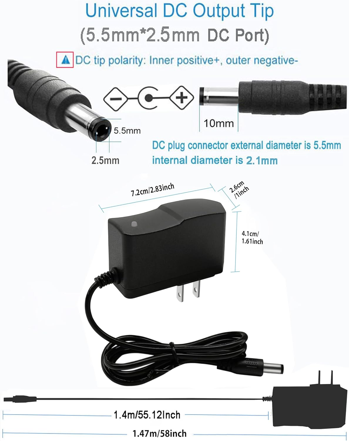 9Volt DC Power Supply 1A Universal AC DC Adapter 100 240V 50 60Hz 9 9volt-dc-power-supply-1a-universal-ac-dc-adapter-100-240v-50-60hz-9