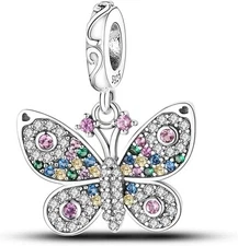 Pandora Charms Bracelet with Crystal Love Authentic 925 Silver Charm Butterfly