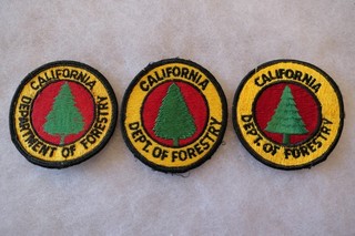 3 Rare California Dept of Forestry Patches CDF CalFire Forest Fire Service Ca