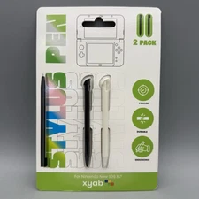 Nintendo NEW 3DS XL Stylus Pen Pack of 2 White & Black - XYAB Brand - NEW SEALED