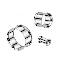 1 or 2 Genuine Titanium Grade 23 Double Flare Ear Tunnels 5mm to 25mm #TID