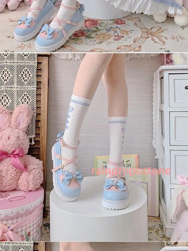 Summer Lolita Sweet Sandal Style Bow Kawaii Chic Mary Janes Shoe Round Toe Shoe - Picture 18 of 28