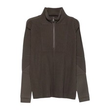 Homme Plisse Issey Miyake Grey Half-Zip Longsleeve Shirt Men  s 4 EUC