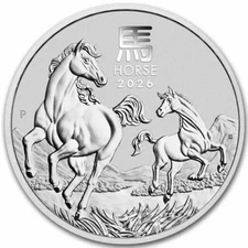 2026 Perth Mint YOT Horse Australian Lunar Series III Fine Silver 1 oz Coin