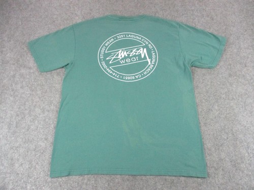 Stussy Shirt Mens Large Green Wear Laguna Beach Graphic Skate Streetwear Tee - Picture 9 of 14