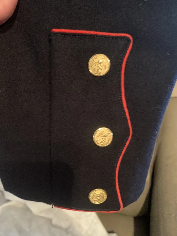 US Marines USMC Vestido Azul Uniforme Hombre Chaqueta Abrigo Corporal De Colección Foto 4 de 4