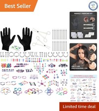 156PC Body Piercing Jewelry Kit - 14G, 16G Options with Sterile Extras