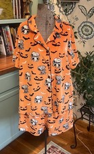 Munki Munki Peanuts Womens Halloween Velour PJ Shorts Set Snoopy Mummy Vampire
