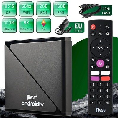 Android 14 Smart TV Box 2.4G & 5G WIFI 8K HD 2GB 16GB Media Player Quad Core DE