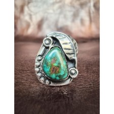 Vintage Sterling Silver Turquoise Ring   Sout...